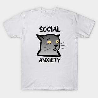 Cat with social anxiety T-Shirt